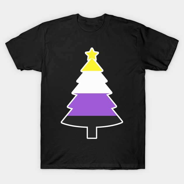 Christmas Tree LGBT Flag Nonbinary T-Shirt by aaallsmiles